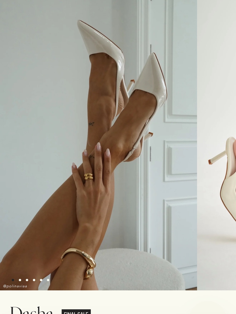 Meshki Dasha Patent sling back heels - Ivory EU 37/US 7